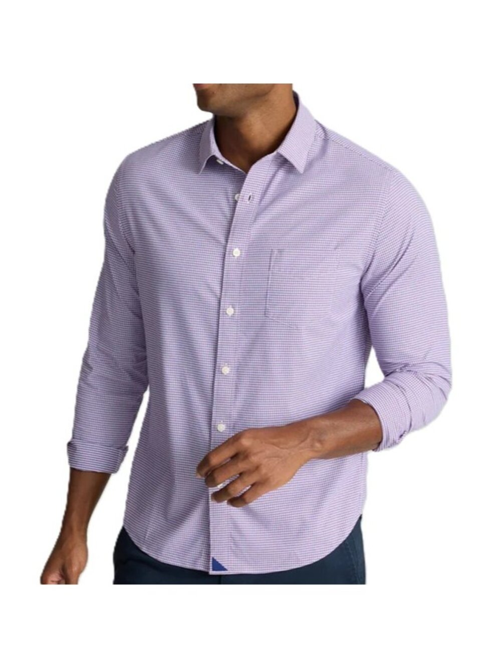 Untuckit Men's Performance Shirt w/ Pocket Purple Check Extra Large NWOT 42211PU